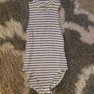 Striped body suit